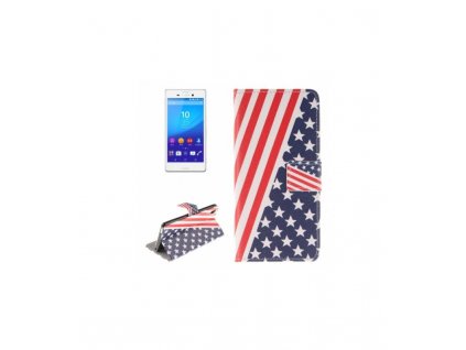 Púzdro Sony Xperia M4 Aqua knižkové americká vlajka