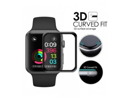 Ochranné tvrdené sklo Apple Watch 4 / 5 / 6 / SE - 44mm 3D čierne