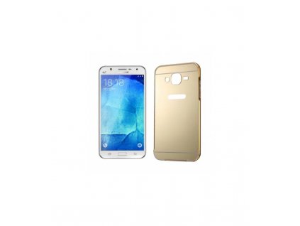 Puzdro s kovovým rámikom a akrylovým zadným krytom Samsung Galaxy J5 (2016) J510 zlatá farba