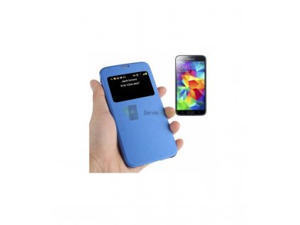 Ochranné púzdro na Samsung S5 modré s okienkom