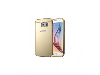 Puzdro s kovovým rámikom a akrylovým zadným krytom Samsung Galaxy S7 zlatá farba