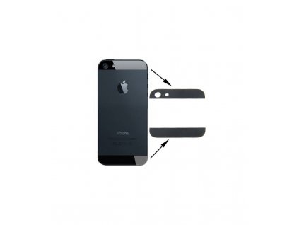 Zadné sklenené lišty iPhone 5 čierna farba