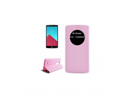 Knižkové púzdro s okienkom LG G4 - ružová farba