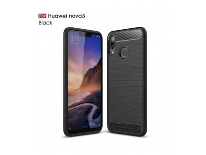 Puzdro Huawei Nova 3 karbónová textúra čierne