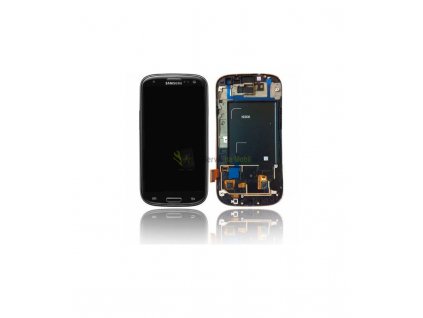 LCD displej a dotyková plocha s rámom Samsung S3 i9300 - čierna farba
