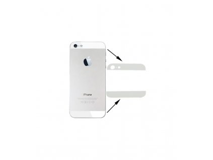 Zadné sklenené lišty iPhone 5 biela farba