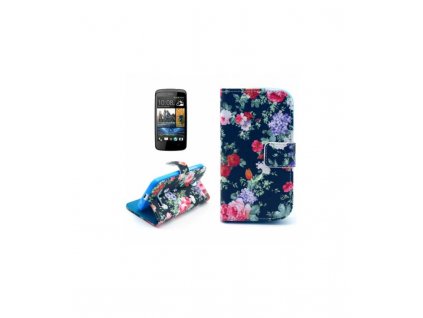 Knižkové púzdro na HTC Desire 500 kvetinkové
