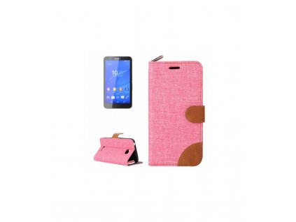 Knižkové púzdro Sony Xperia E4 - ružová farba