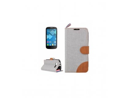 Puzdro Alcatel One Touch Pop C5 knižkové sivé