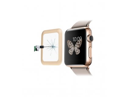 3D Ochranné tvrdené sklo Apple Watch Sport 42mm zlatá farba