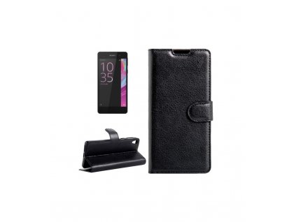 Puzdro Sony Xperia E5 knižkové čierne (hladké)