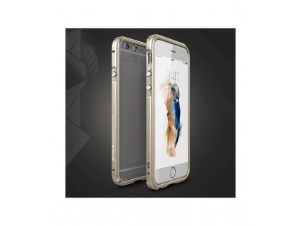 Puzdro iPhone 6 / 6s GINMIC so zlatým kovovým rámikom a priesvitným akrylovým krytom