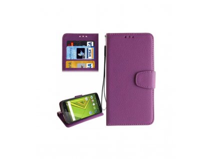 Puzdro Motorola Moto X Play knižkové fialové
