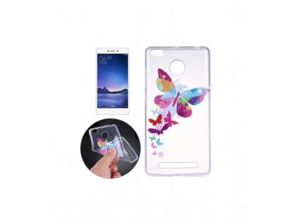 Puzdro Xiaomi Redmi 3S ultra tenké priesvitné Motýľ