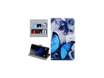 Puzdro Samsung Galaxy J3 Pro / J311 knižkové modrý motýl
