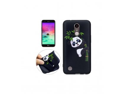 Puzdro LG K10 2017 silikónové čierne, Panda