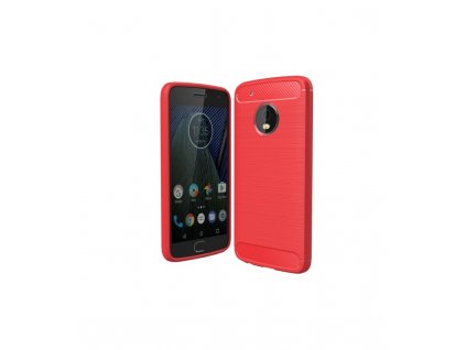 Kryt Motorola Moto G5 Plus karbonová textúra červené