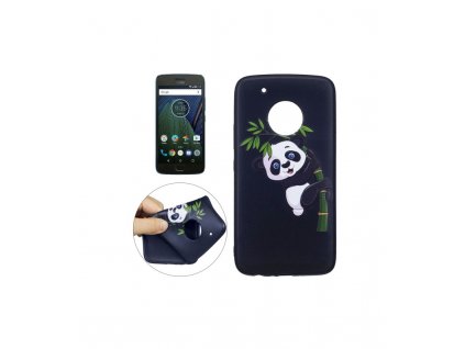 Púzdro Motorola Moto G5 Plus čierne silikónové, Panda