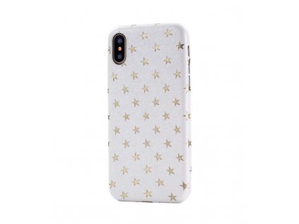 Puzdro gumenné biele so zlatými hviezdičkami iPhone X