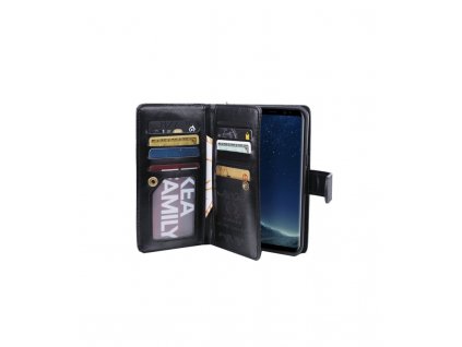 Puzdro Samsung Galaxy S8 knižkové s kožené deväť slot kariet a foto rámček