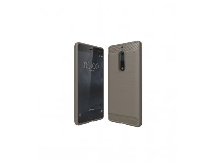 Puzdro Nokia 5 karbonová textúra sivé