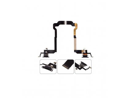Nabíjací konektor (Flex kábel) pre iPhone X – Čierny (Black) Premium