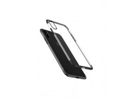 Puzdro BASEUS iPhone X ultra tenké priesvitné s čiernym rámikom