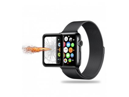 3D Ochranné tvrdené sklo Apple Watch Series 1 / 2 / 3 42mm čierna farba
