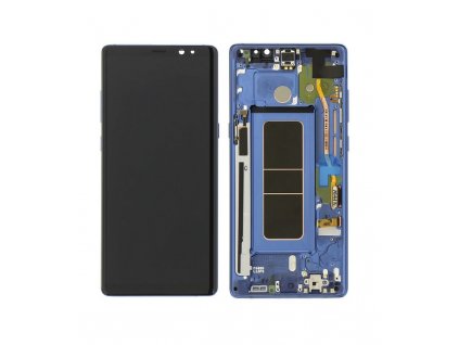 LCD displej a dotyková plocha s rámom Samsung Galaxy Note 8 N950 modrá farba