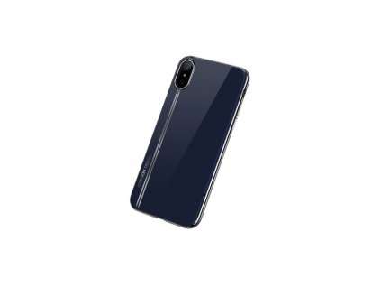Puzdro JOYROOM iPhone X ,modrá farba so strieborným rámom