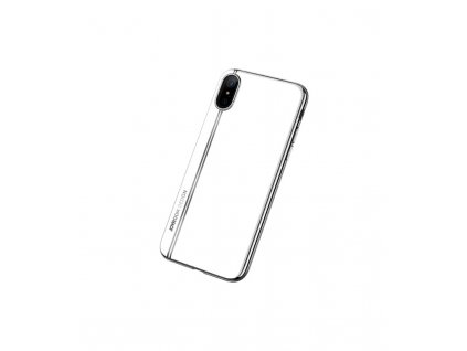Puzdro JOYROOM iPhone X ,biela farba so strieborným rámom