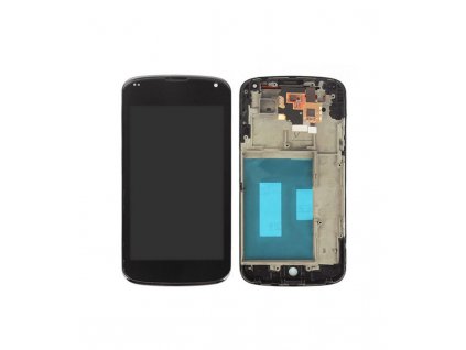 LCD displej a dotyková plocha s rámom LG Nexus 4 E960 čierna farba