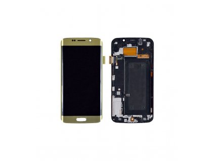 LCD displej dotyková plocha s rámom OEM Samsung Galaxy S6 Edge G925F zlatá farba