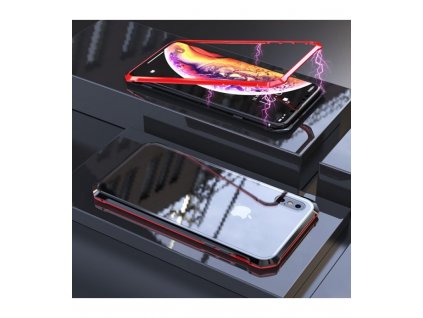 Puzdro iPhone XS / iPhone X magnetické plastové červené