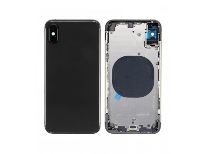 Zadný kryt s rámom (Housing) Apple iPhone XS – Čierna (Space Gray) – Vrátane tlačidiel a šuplíka SIM