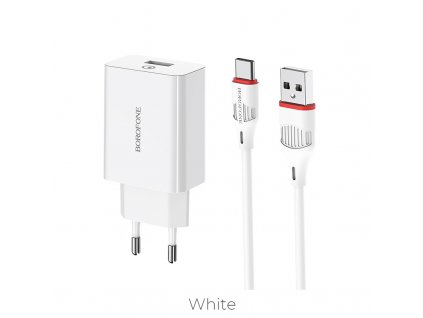 Nabíjací set nabíjačka + usb-c kábel BOROFONE Quick Charger Typ C 18W