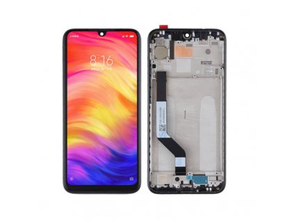 LCD displej a dotyková plocha s rámom Xiaomi Redmi Note 7 / Note 7 Pro čierna farba