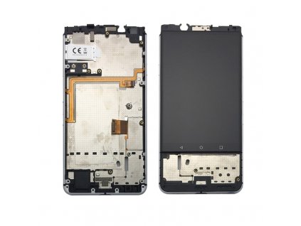 LCD Displej + Dotykové sklo BlackBerry Keyone s rámom strieborná farba