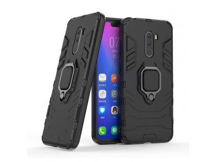 Puzdro Xiaomi Pocophone F1 plastové čierne s držiakom