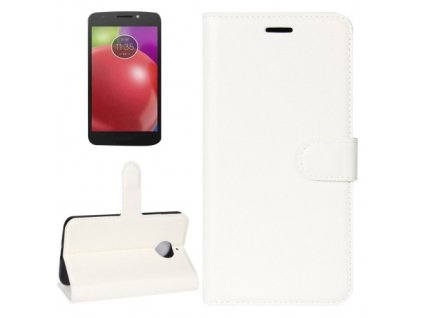 Puzdro Motorola Moto E4 knižkové biela farba