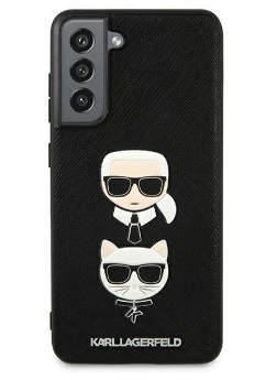 Puzdro Karl Lagerfeld Saffiano K&C Heads Samsung Galaxy S21 FE 5G čierna farba