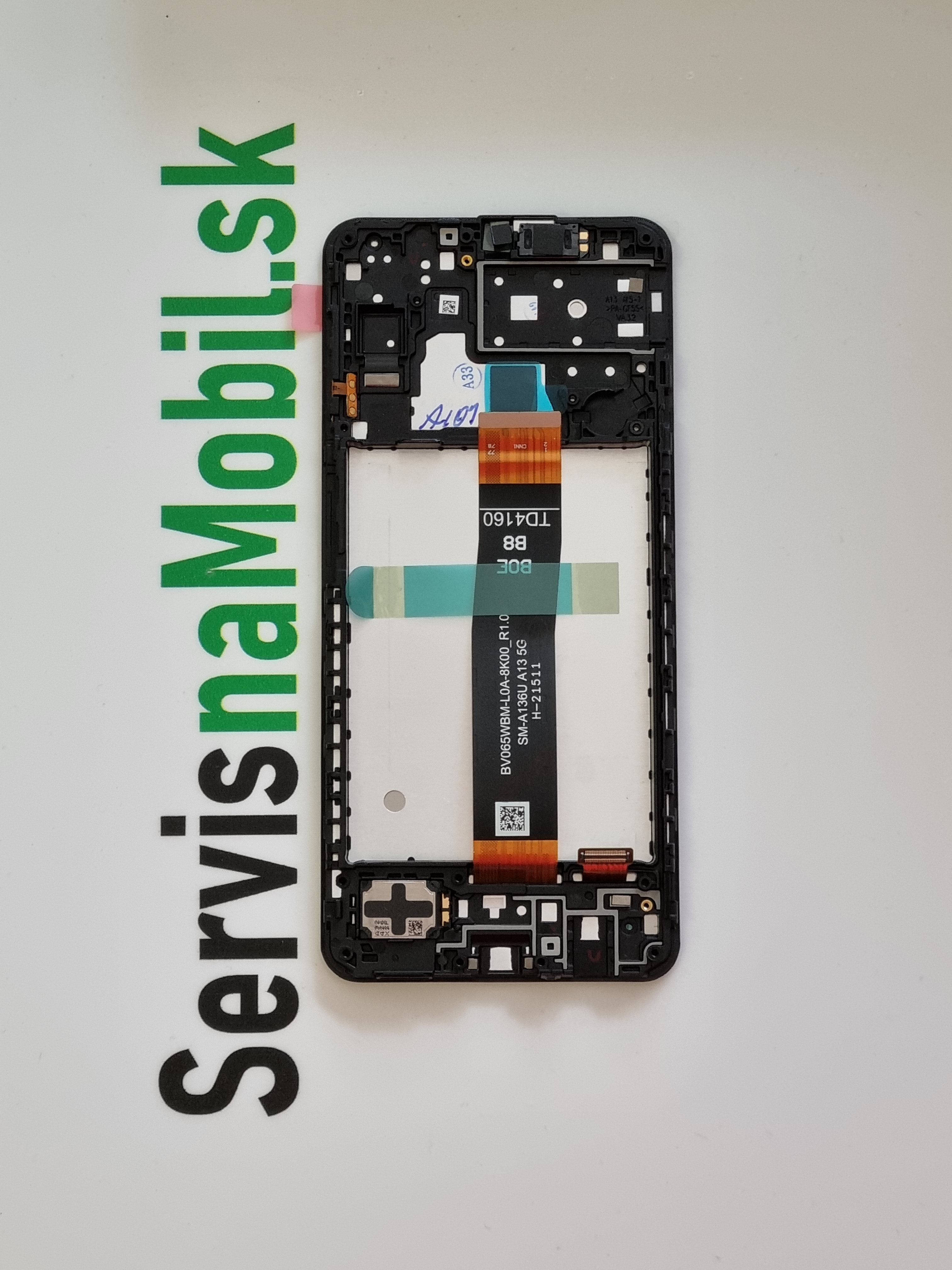 LCD Displej + Dotykové sklo + rám  Samsung Galaxy A13 5G (SM-A136U) čierna farba - Originál Service pack