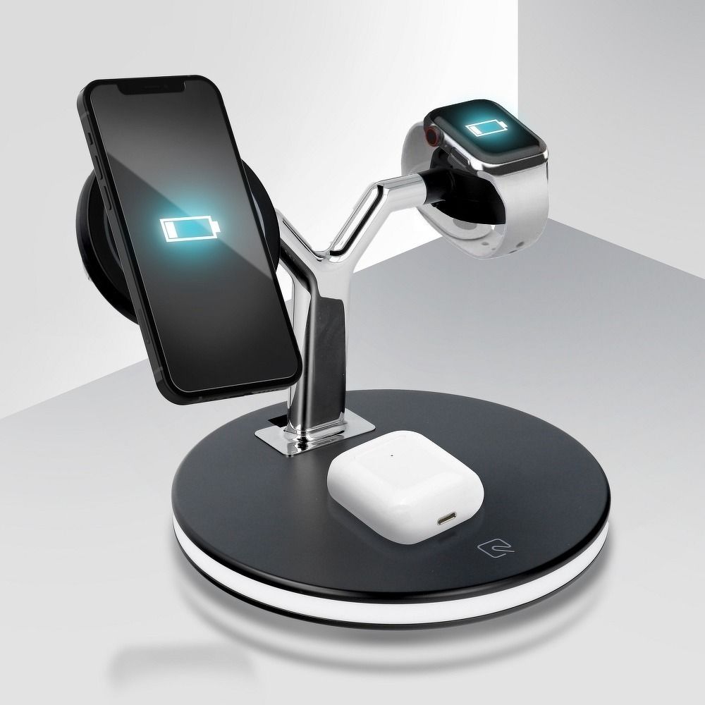 Bezdrôtová nabíjačka Qi 3v1 25W X970 čierna farba