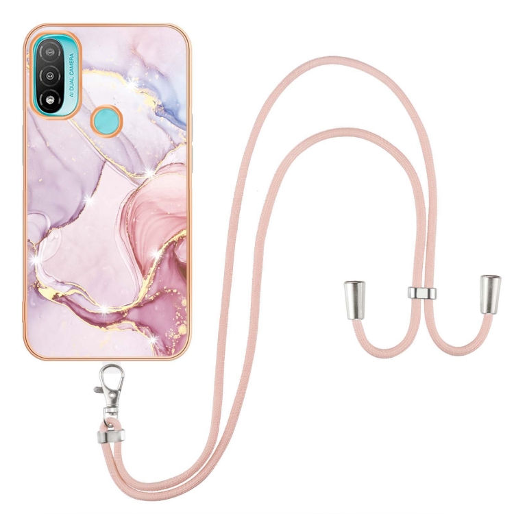 Puzdro Motorola Moto E20 / E30 / E40 s mramorovým motívom so šnúrkou