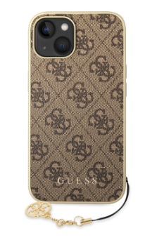 Guess 4G Charms Puzdro iPhone 14 hnedá farba
