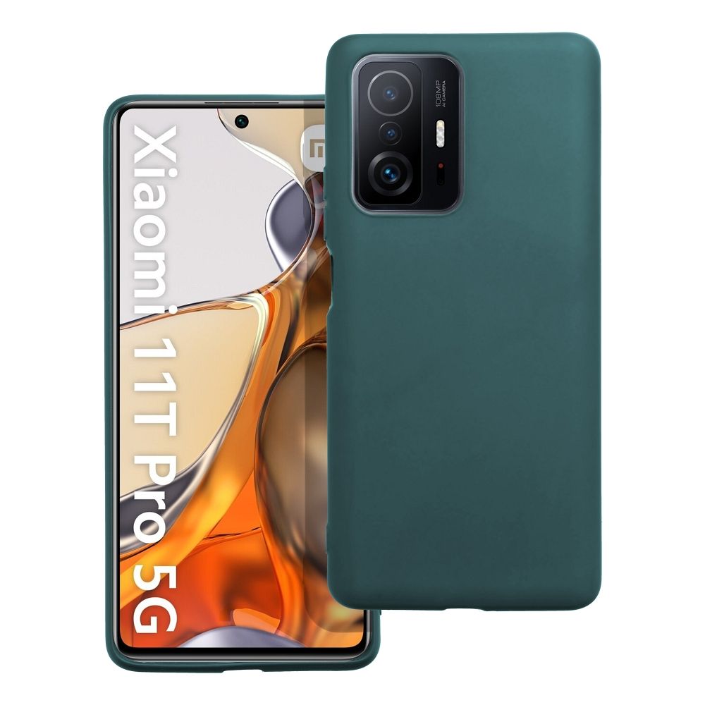 Puzdro Xiaomi 11T / 11T Pro matné tmavo-zelená farba