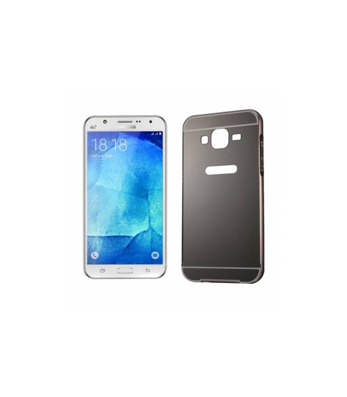 Puzdro s kovovým rámikom a akrylovým zadným krytom Samsung Galaxy J5 (2016) J510 čierna farba