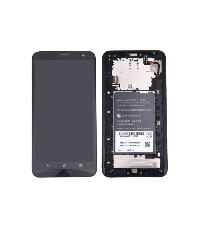LCD displej a dotyková plocha s rámom Asus Zenfone 2 Laser ZE601KL čierna farba