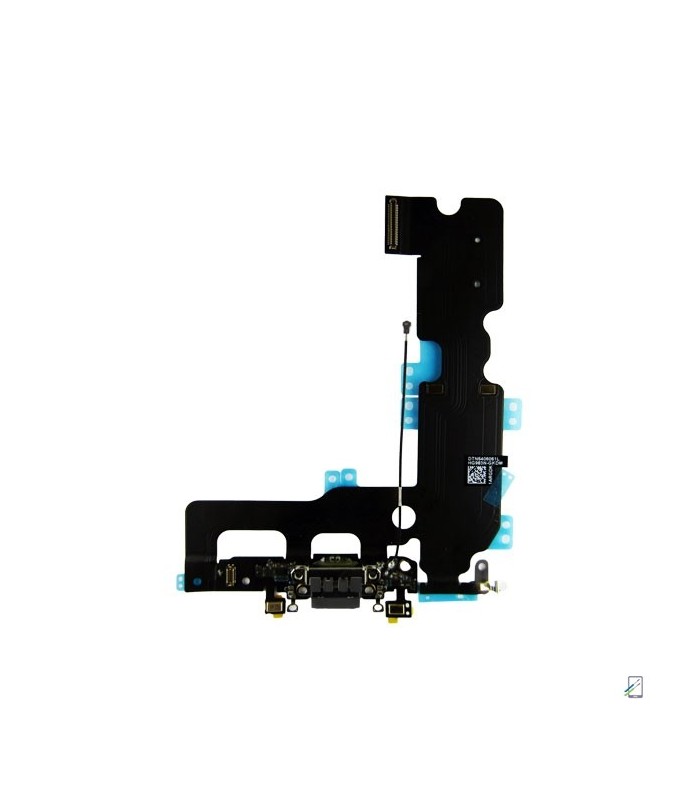 Apple iPhone 7 Plus - Čierny nabíjací konektor + flex kábel s mikrofónom