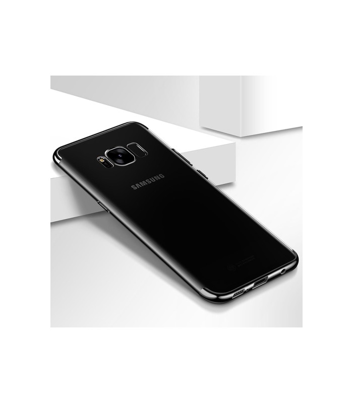 Puzdro Samsung S8 Plus G955F ultra tenké priesvitné, s čiernym okrajom, Cafele